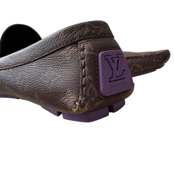 Louis Vuitton Men\'s Monogram Leather Driver Loafers Size 7LV Designer main image 6